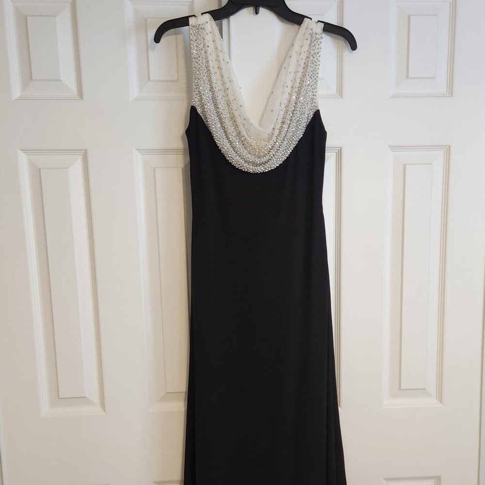 Black , Bead Studded Evening Dress by Cachet